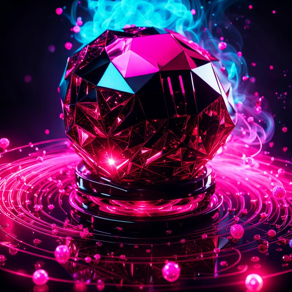 Vibrant Cosmic Still Life in Holographic Fire and Fantasy