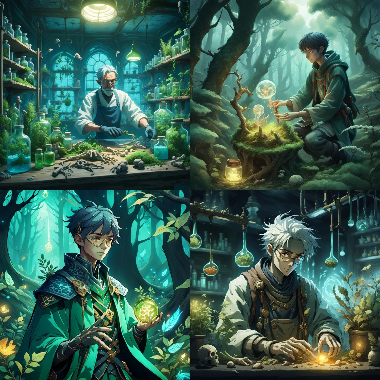 Bio-Alchemist Collecting Herbs: 3D Anime Art