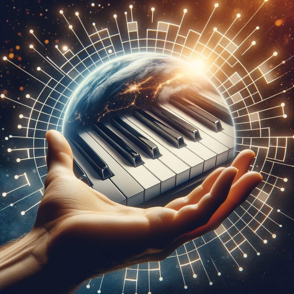 Surreal Piano Keyboard Embodies Unity and Peace in Perfect H...