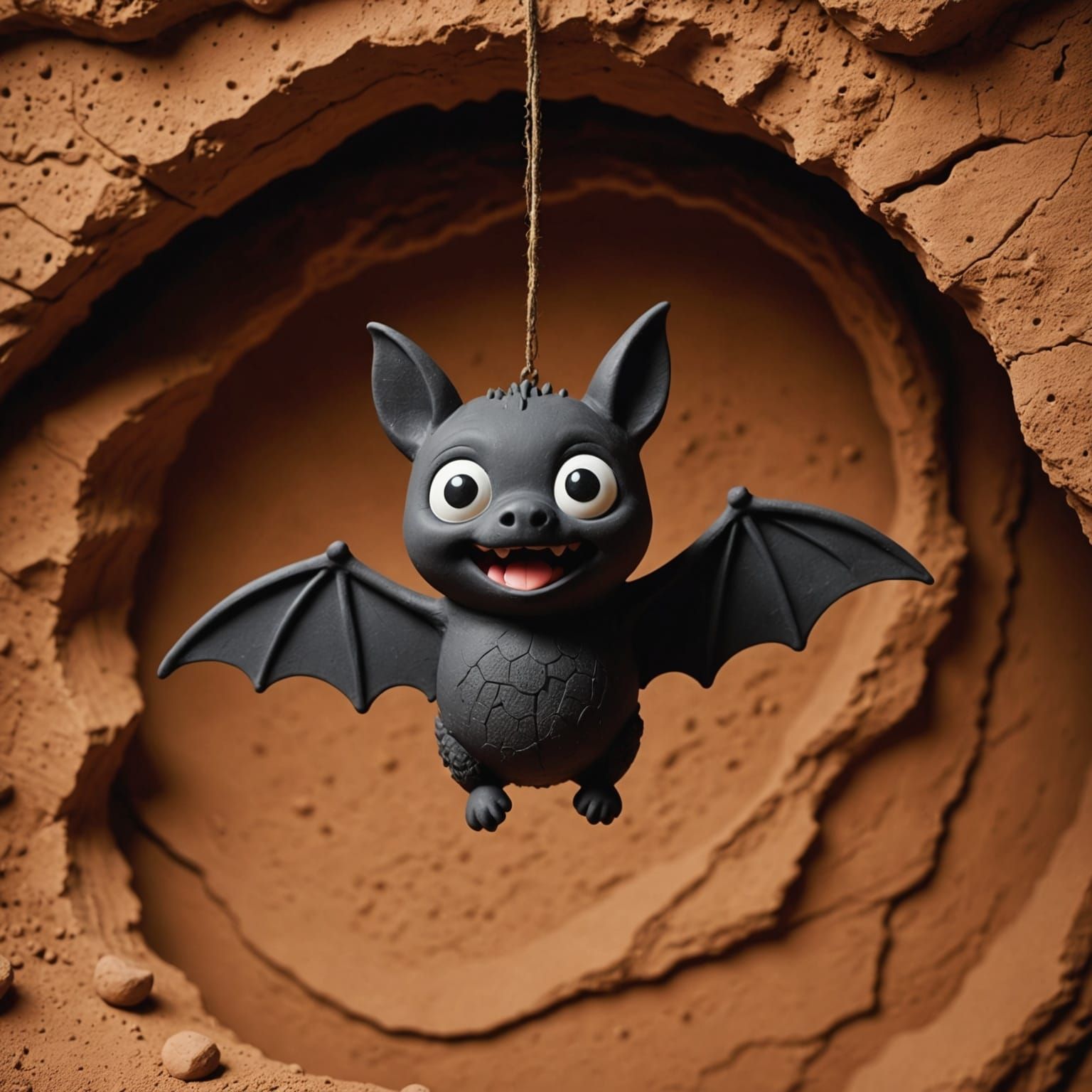 Cute Bat in Clay Cave Play-Doh Art