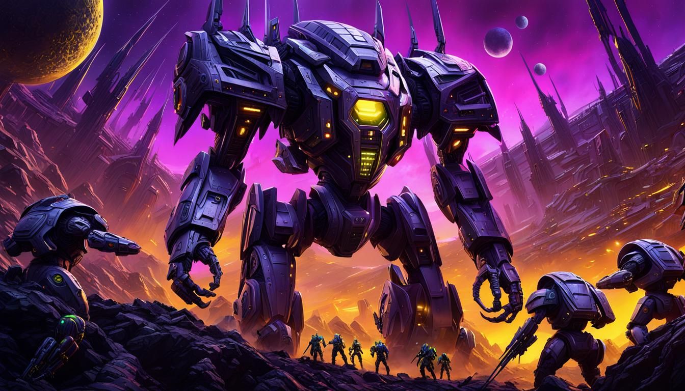 Warrior Robots Clash with Cyborgs on Alien Moon