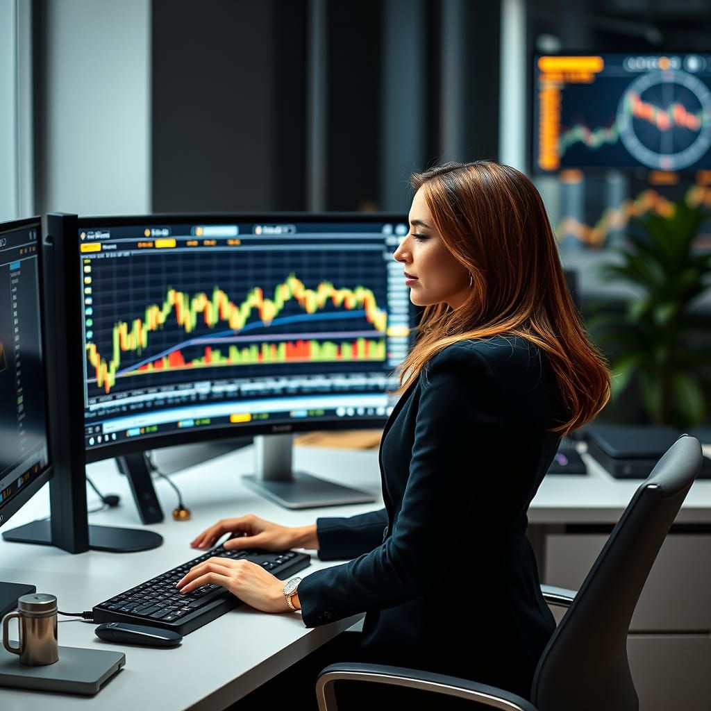 Financial Analyst Working with Live Gold Market Data