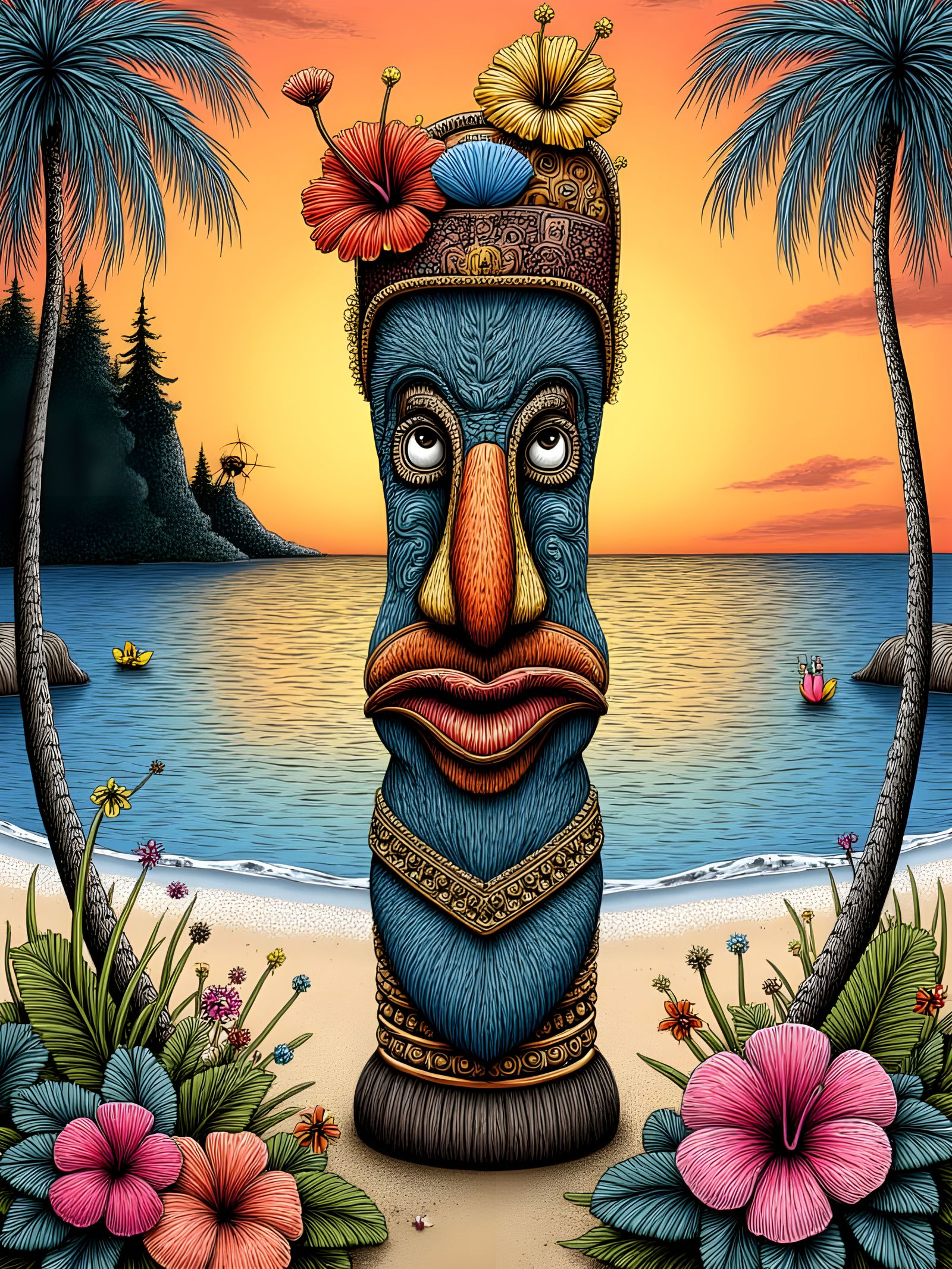 Tiki Whimsy Sunset