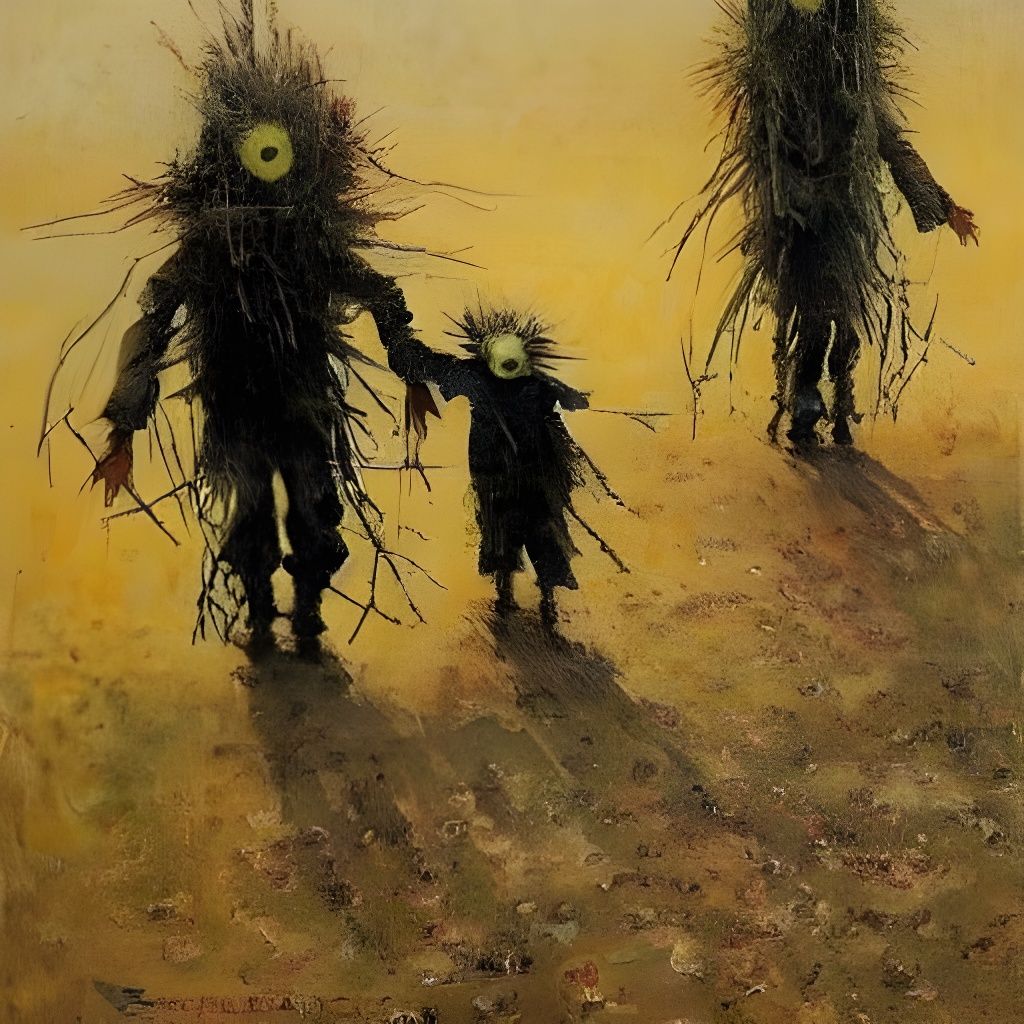 Sinister Scarecrows: Hyperdetailed Impressionistic Horror