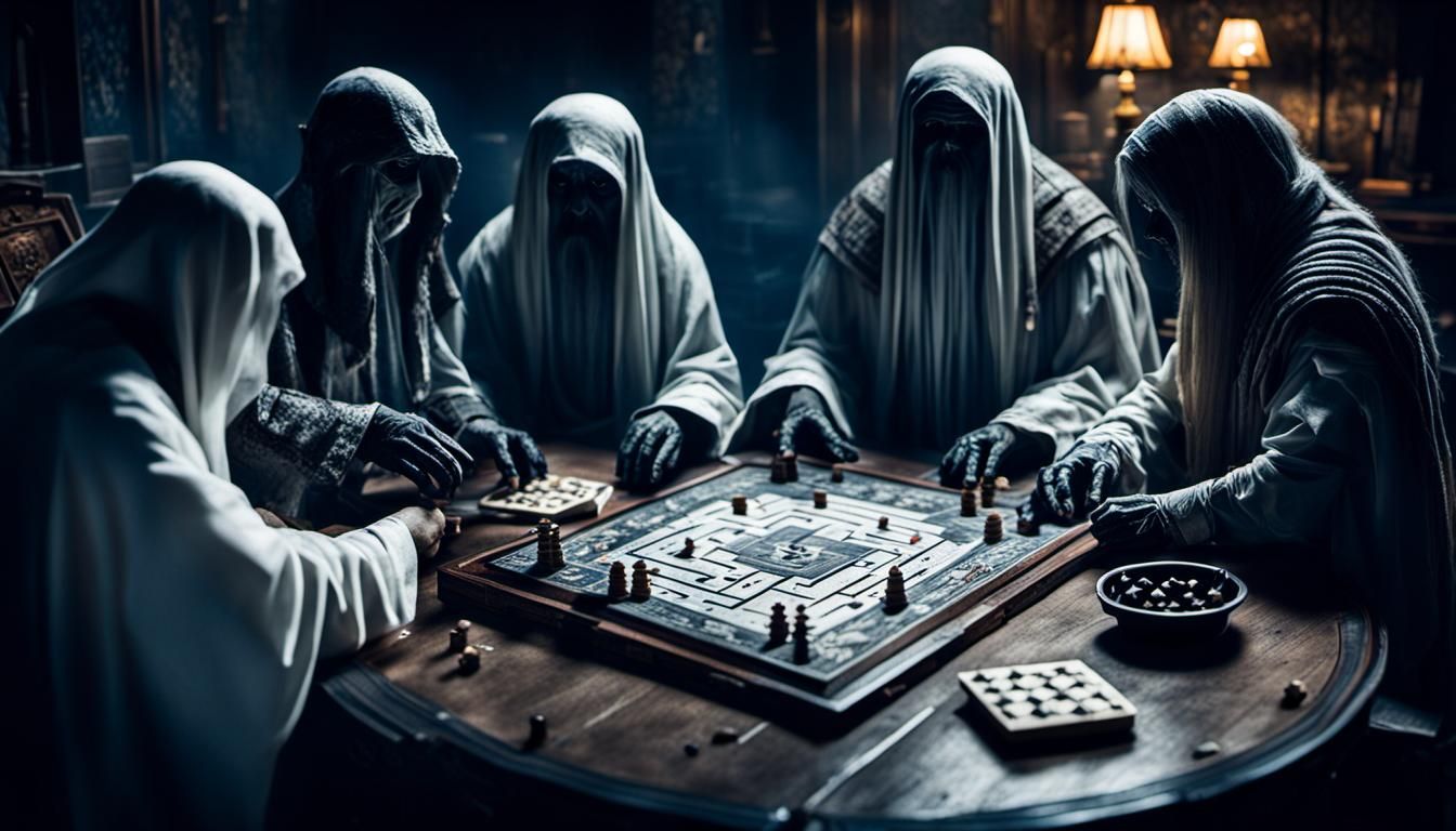 Ghosts Play Labyrinth: Hyperrealistic Dark Mood