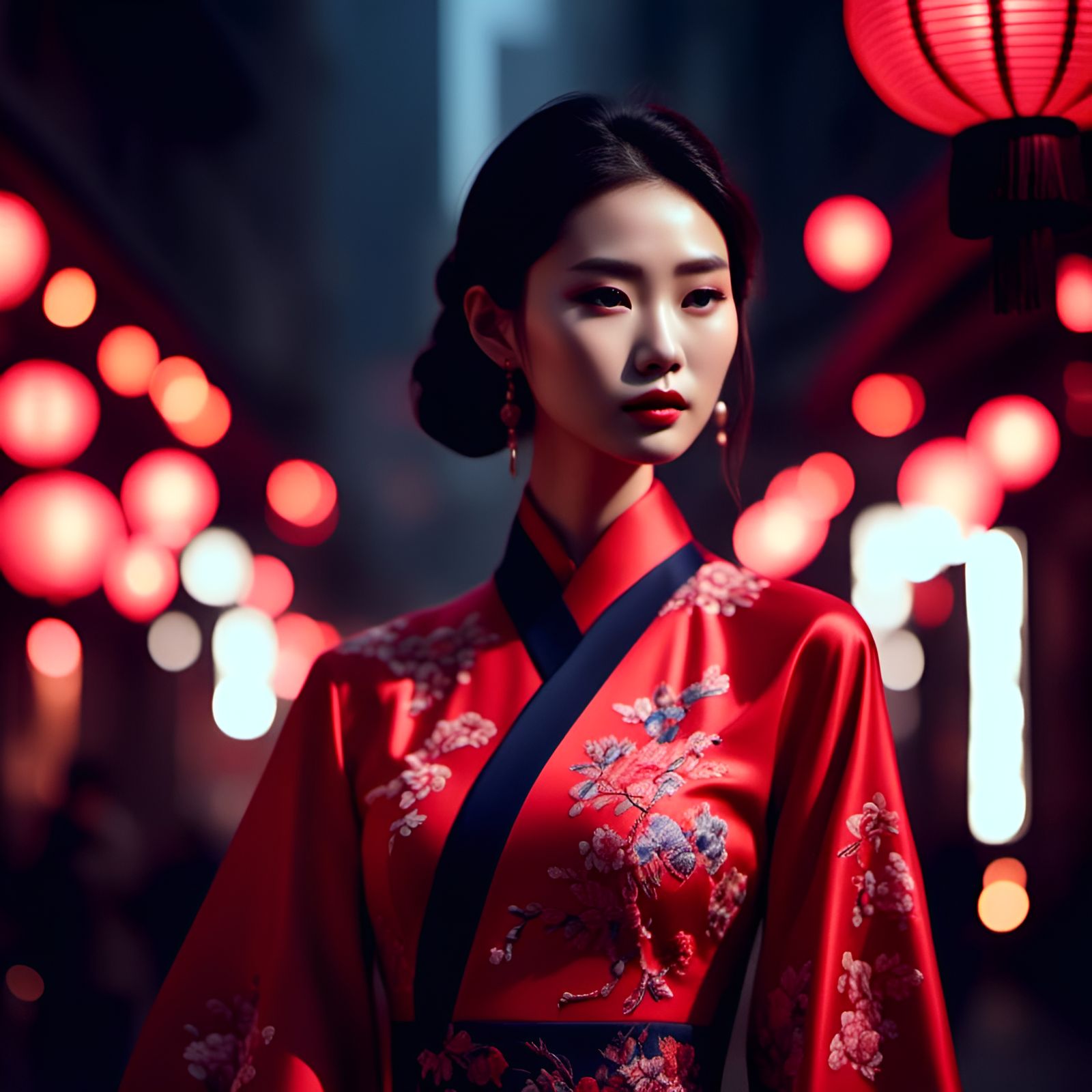 Chinese Model in Qipao Street Photography