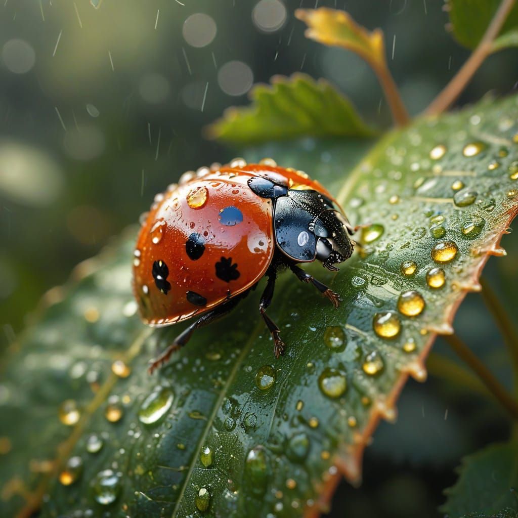 Ladybug sips