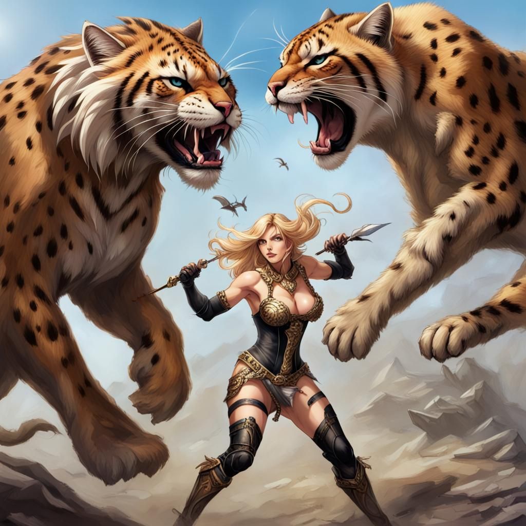 Epic Battle: Sabertooth Cat Versus Giant Bird