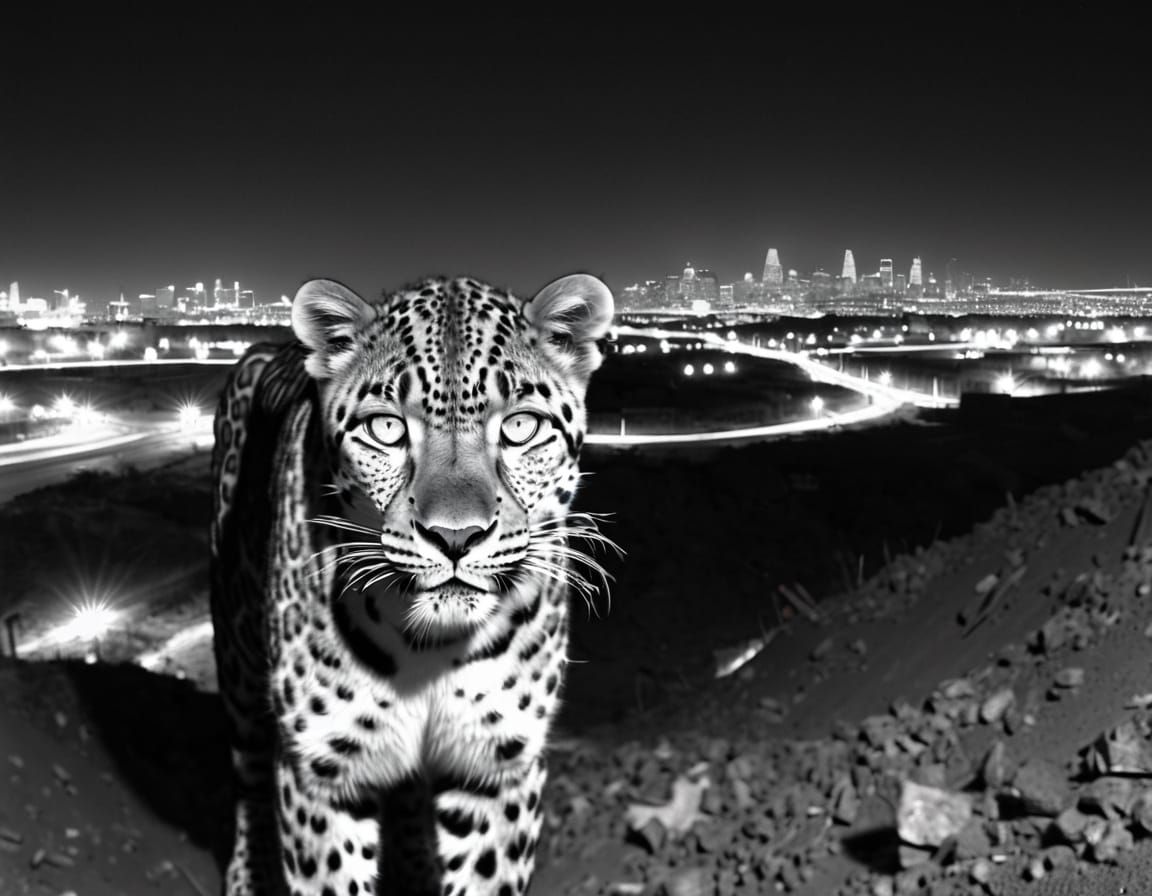Urban Leopard Captured on Infrared Camera