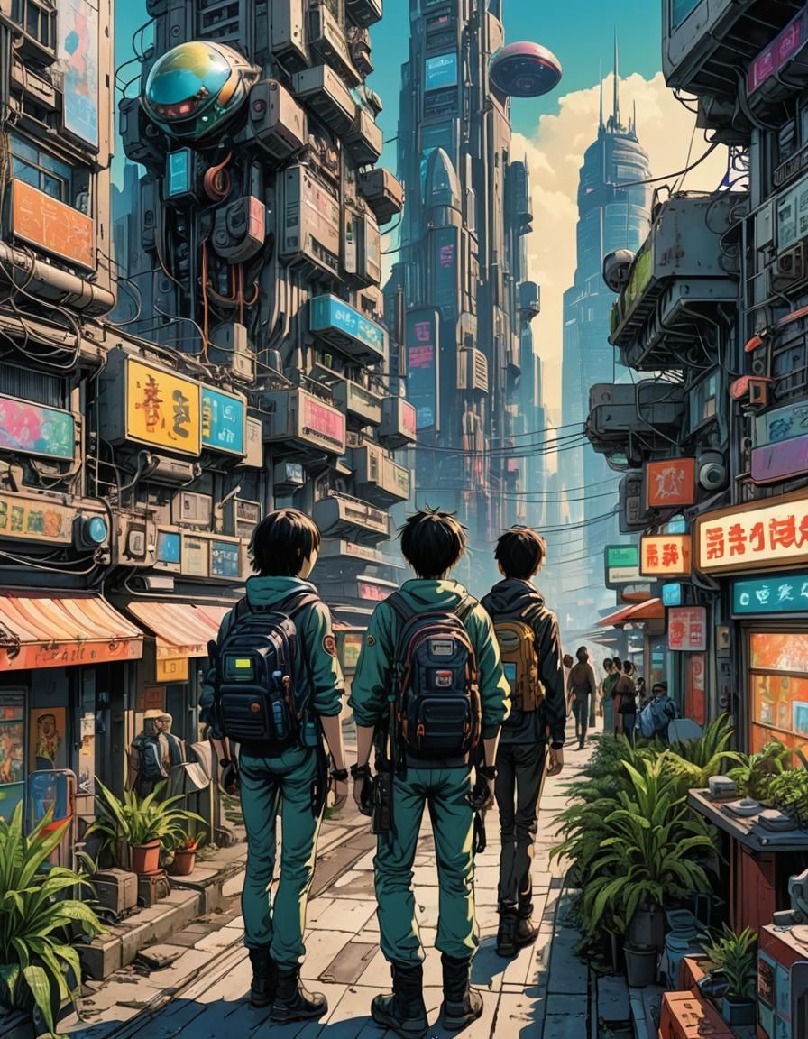 Futuristic backpackers
( Backpackers guide to the galaxy ser...