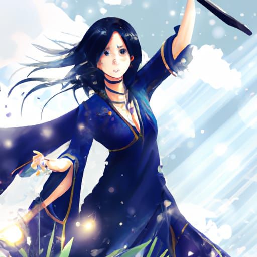 Anime-Inspired Witch Portrait in High Fantasy Style