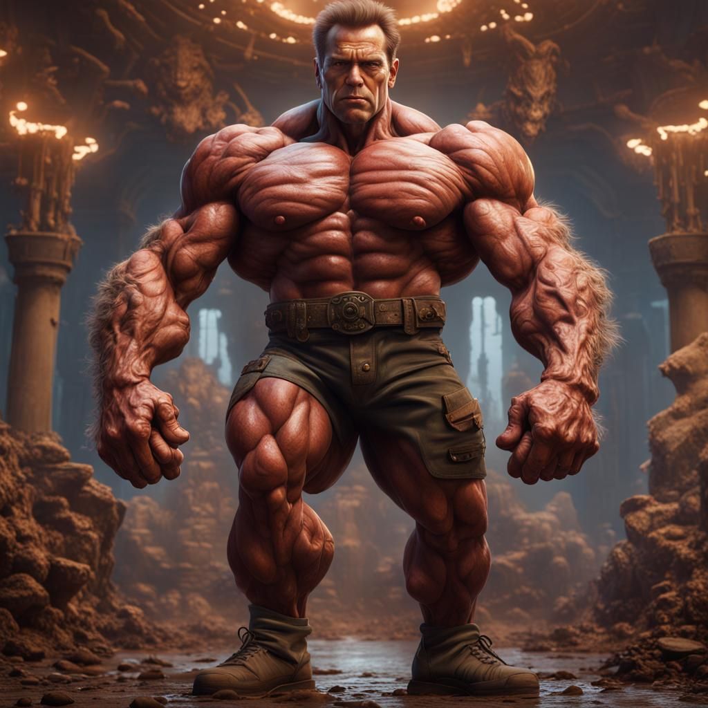 Schwarzenegger Mice: Muscular Fantasy Art