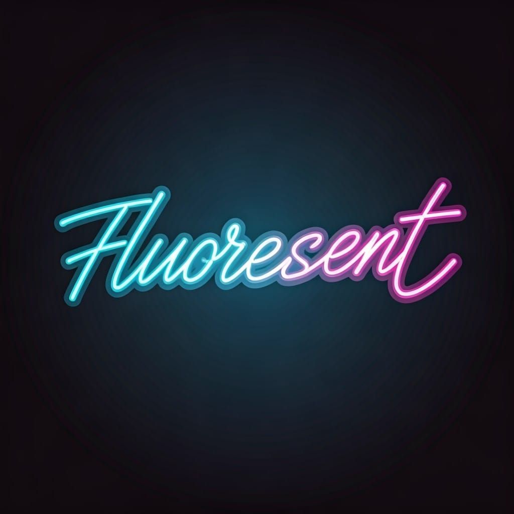 Bright Fluorescent Neon Sign in Futuristic Style