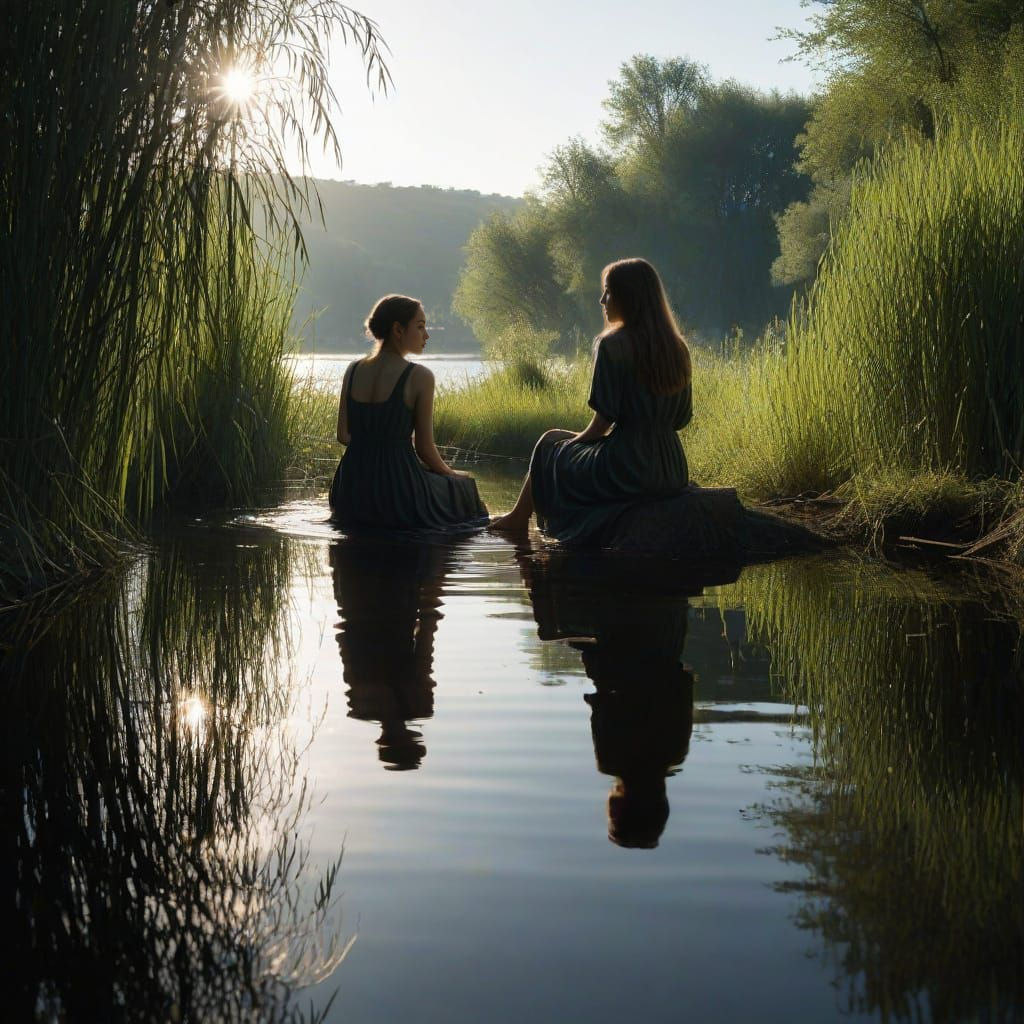 Ethereal Village Girl in Cinematic Film Still