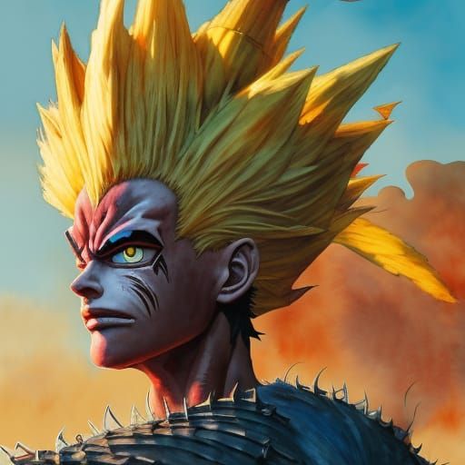 Hyperdetailed Punk Fighter Portrait in Watercolor Style