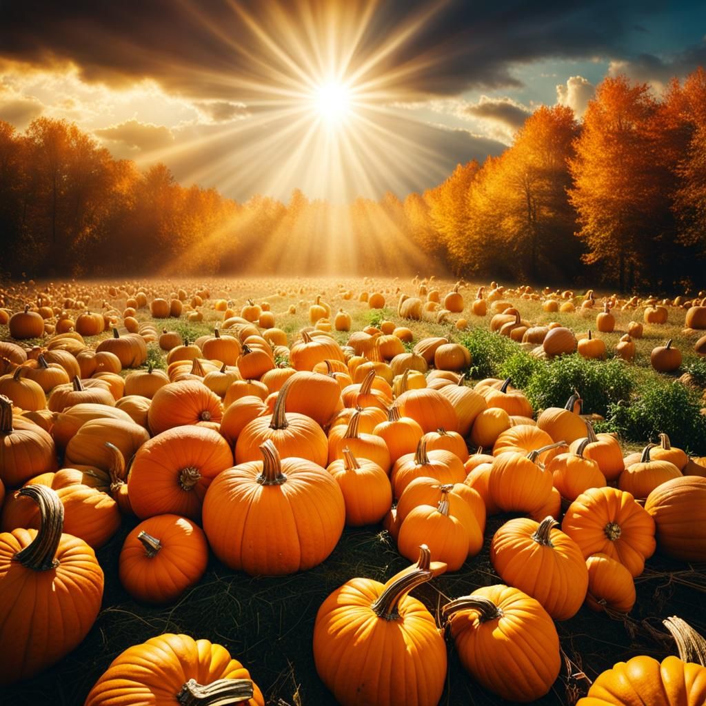 Blessed Pumpkin in Divine Sunshine