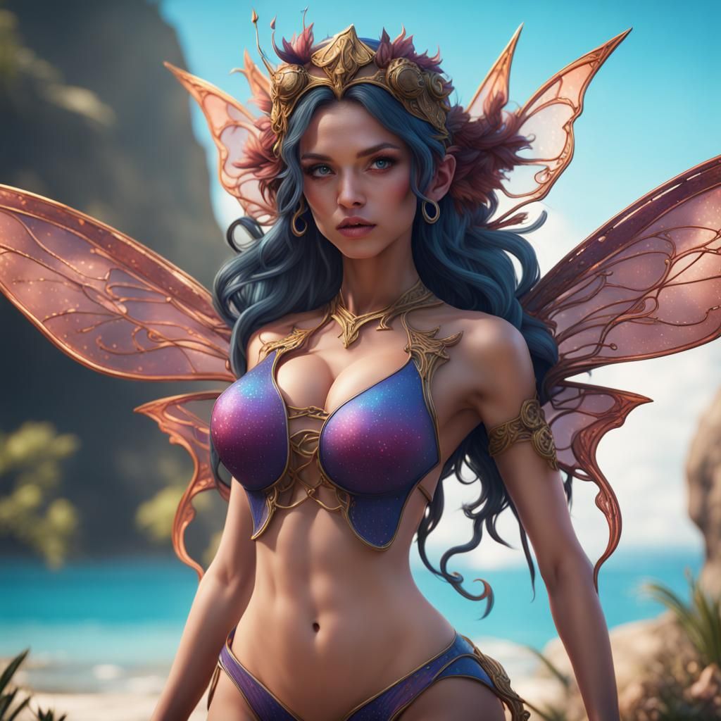 Swimsuit Fairy in Detailed Fantasy Art