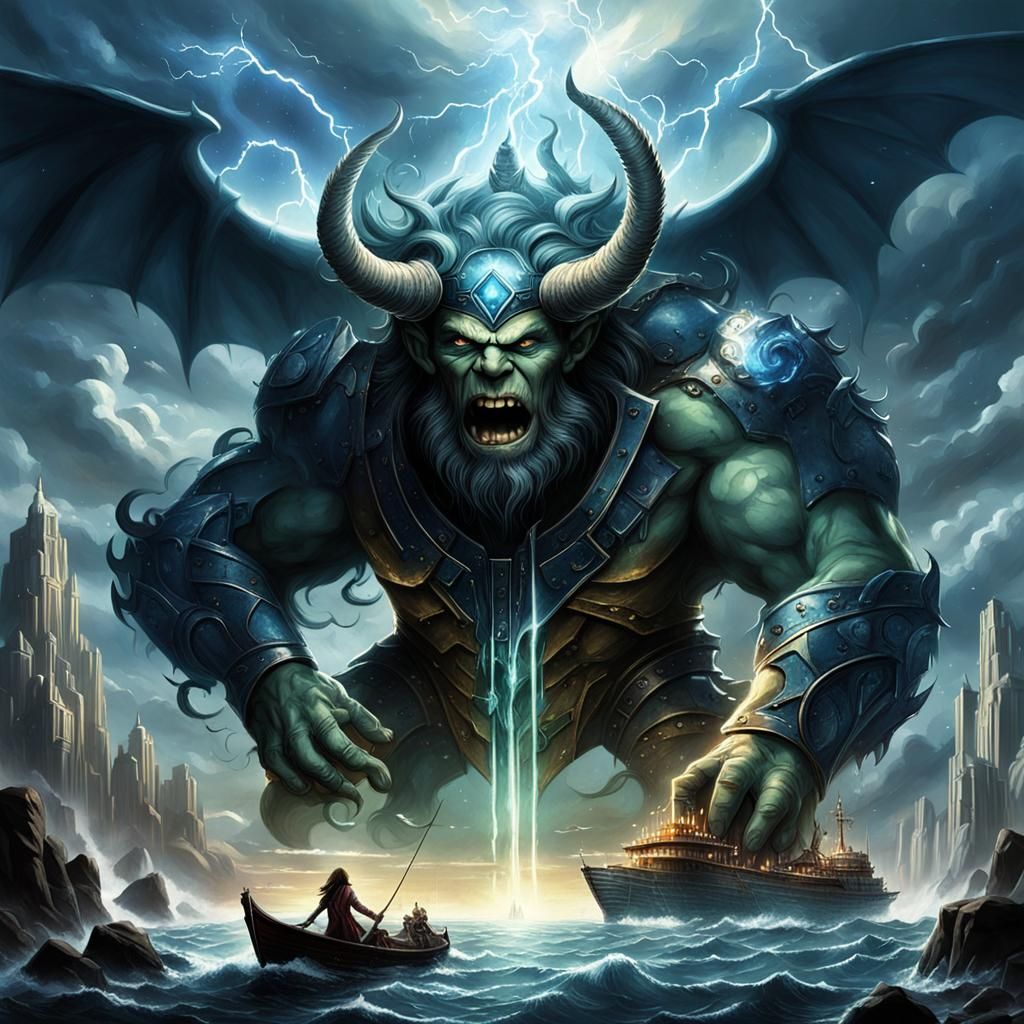 God of Thunder in Comic Book Art Style