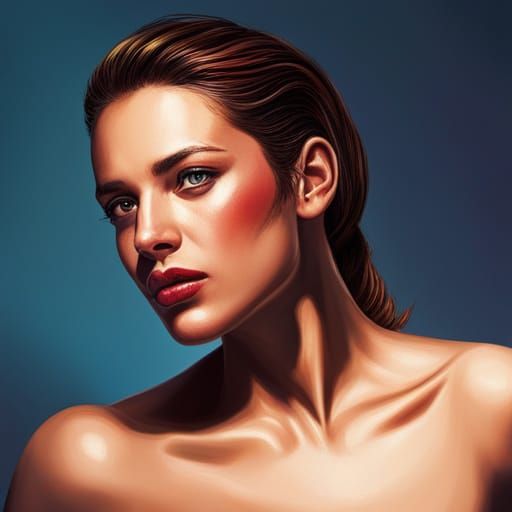 Hyperrealistic Transgender Portrait in Splash Art Style