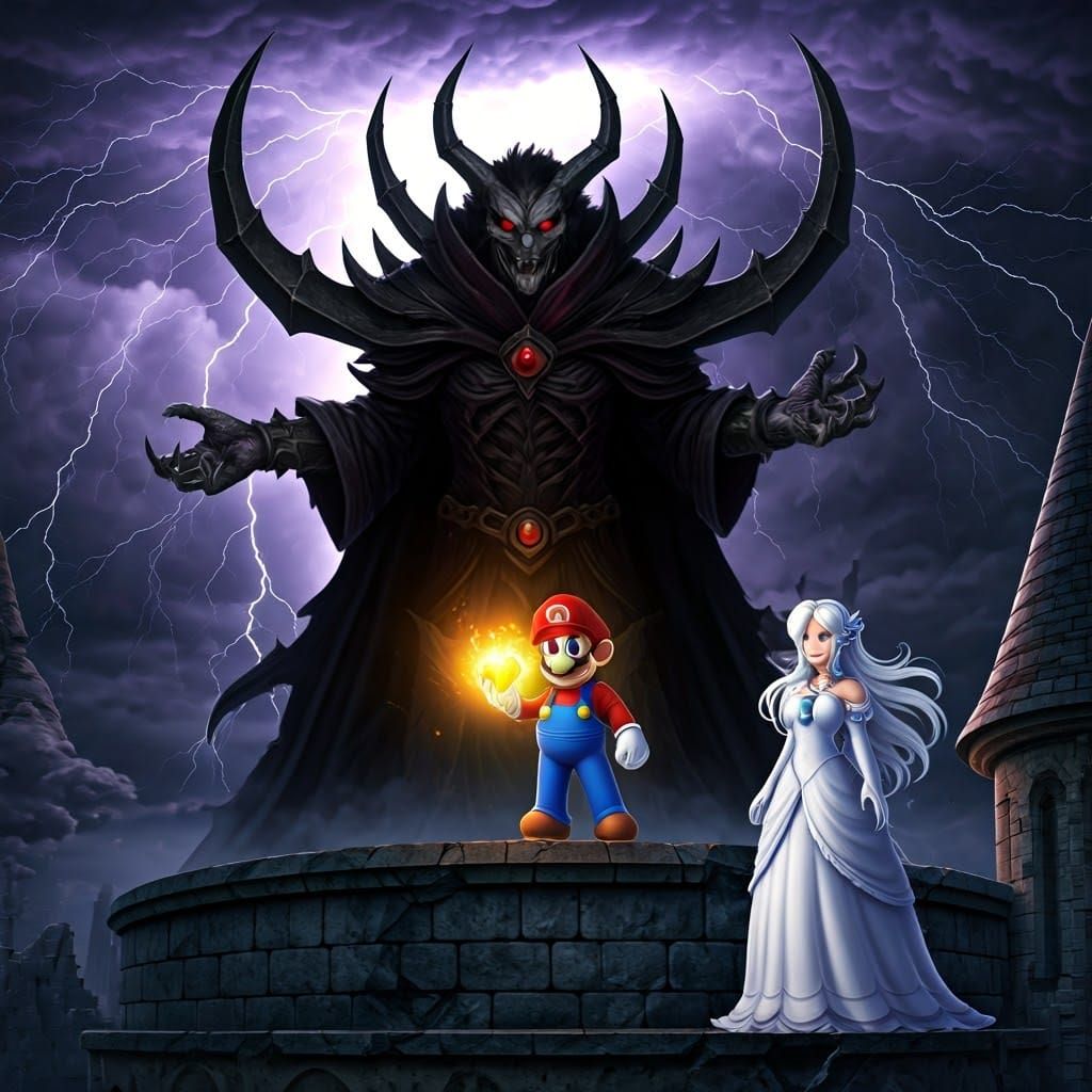 Dark Sorcerer Confronts Hero in Reality-Bending Storm