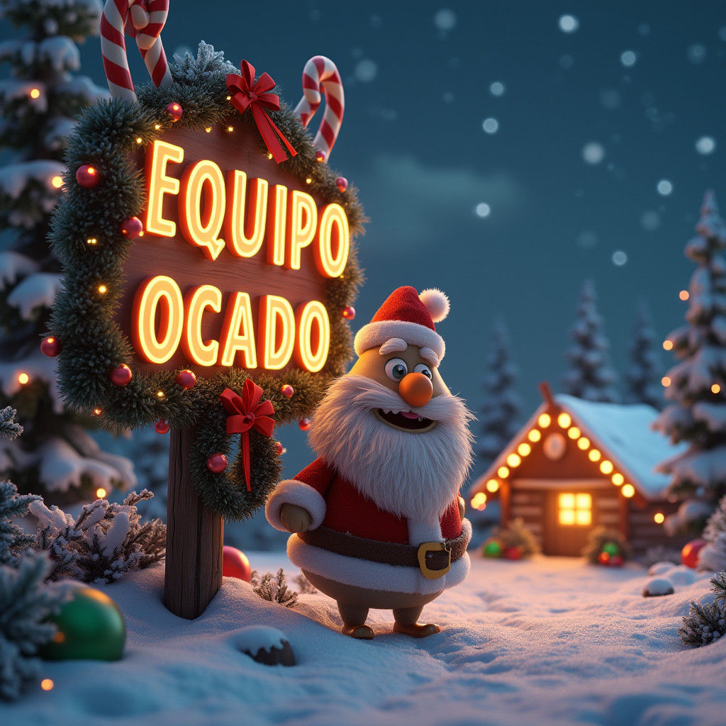 Gromki as Santa in Festive 3D Scene