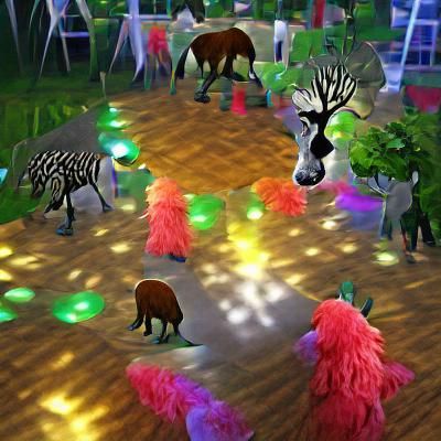 Forest Disco Party with Dancing Animals