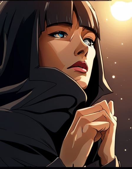 Genderfluid Sorceress with Magical Aura in Geometric Pop Art