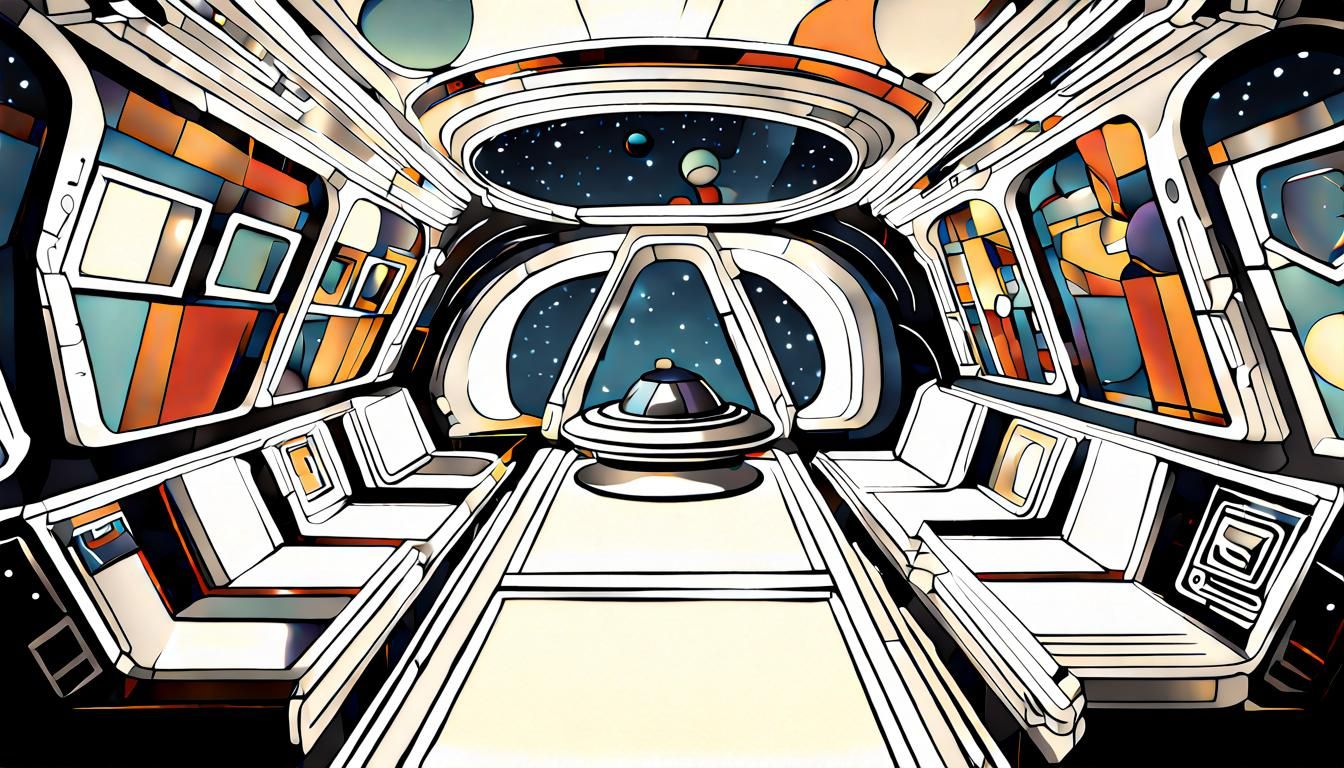 Spaceship Interior by Cat Aliens in Cubism Revival