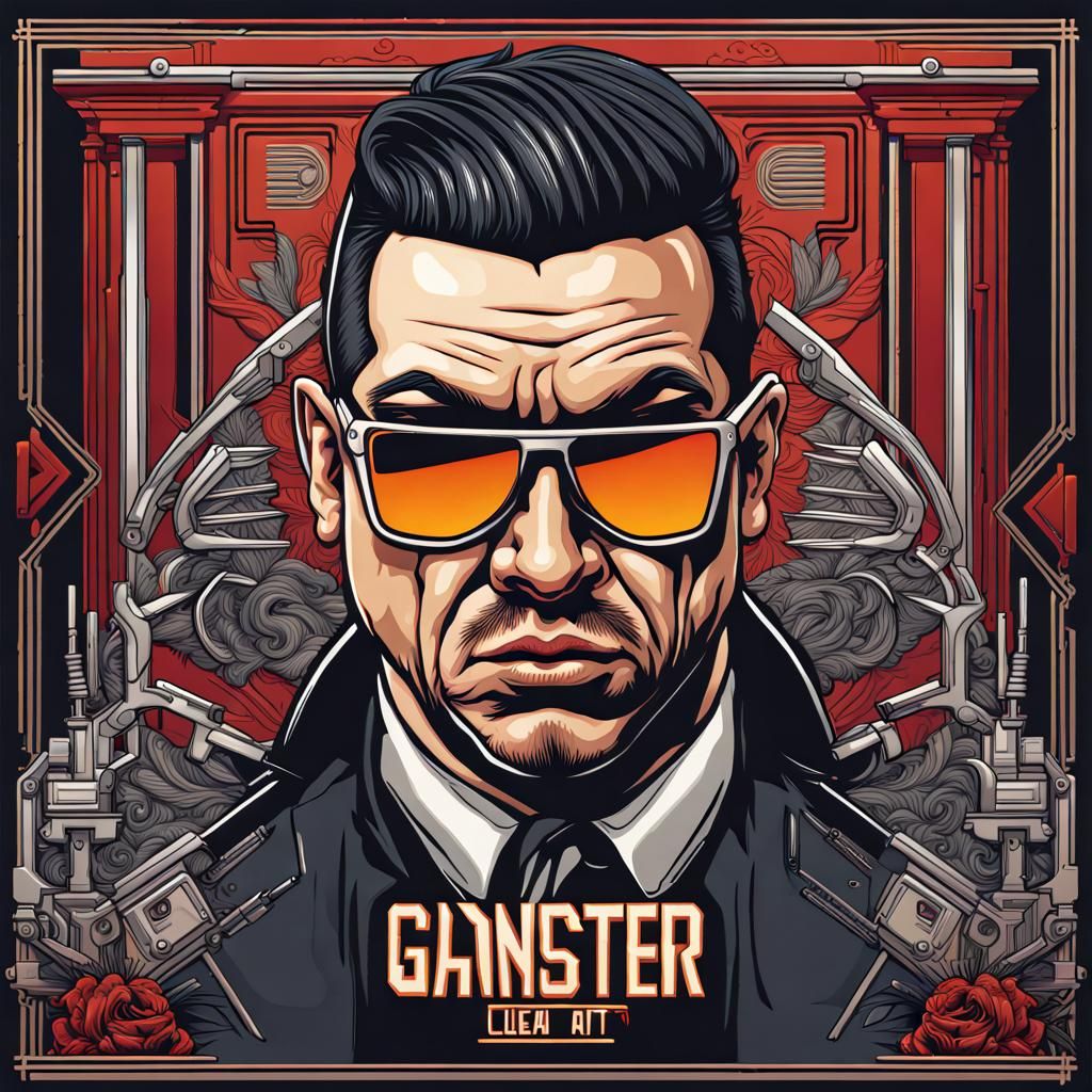 Modern Gangster Head Vector Logo Design