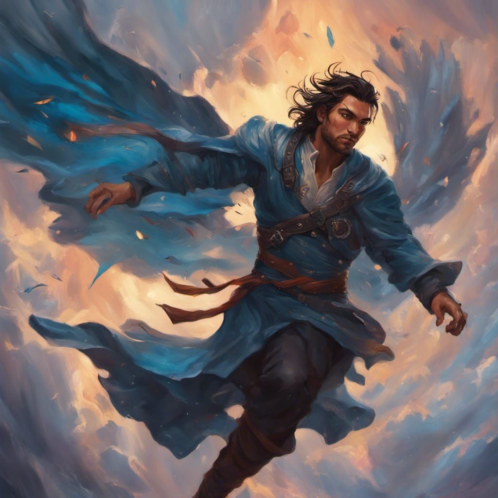 Kaladin Stormblessed in Flight: Hyperrealistic Concept Art