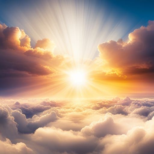 Ethereal Sky City in Divine Sunshine