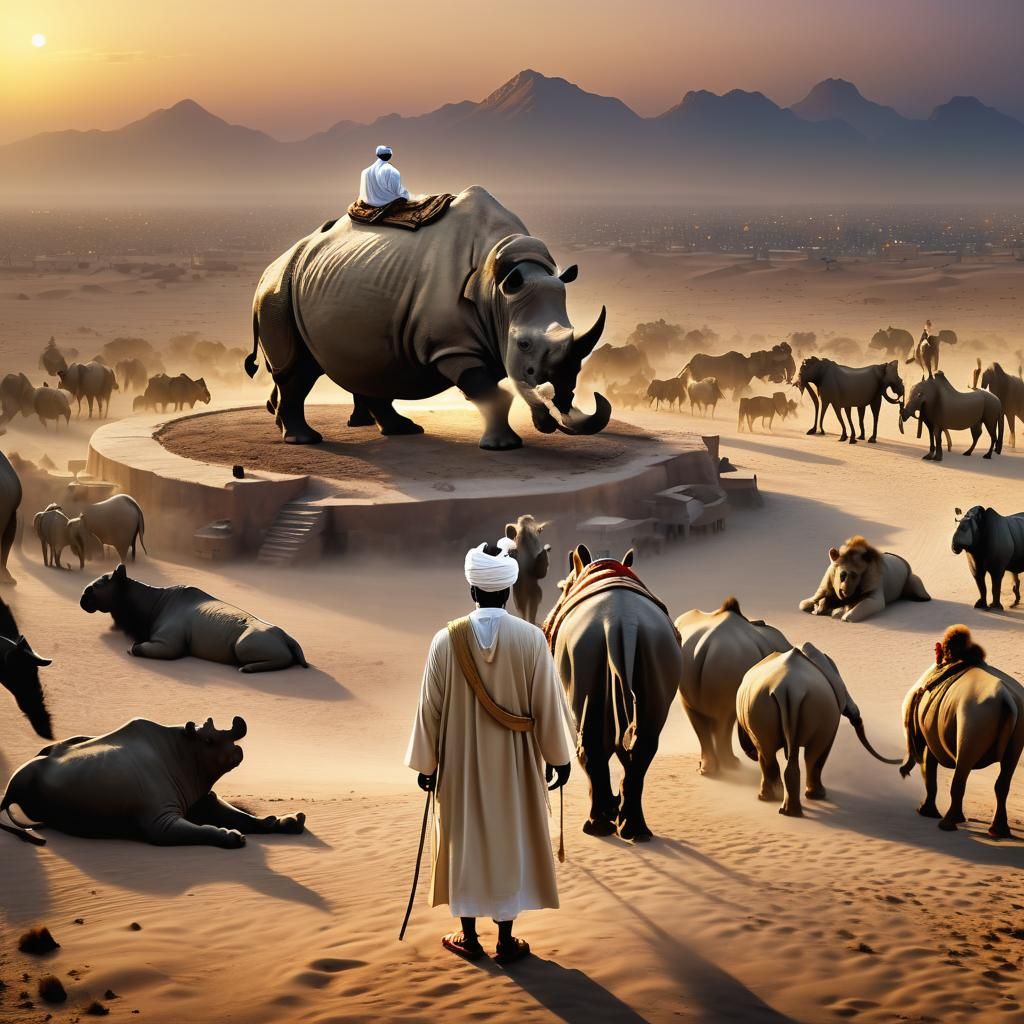 Muslim Man Reading Quran in Mecca at Twilight