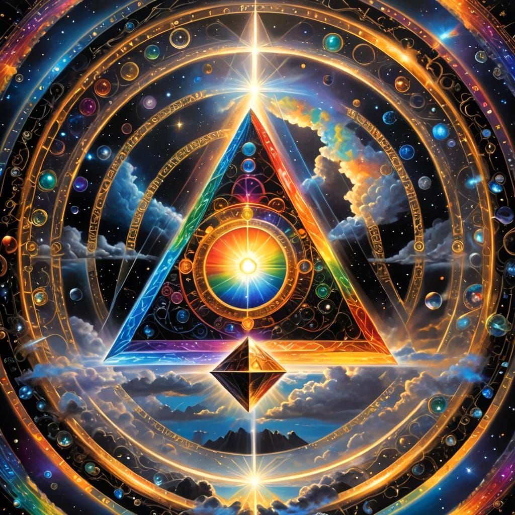 Interdimensional Crystal Pyramid in Divine Sky