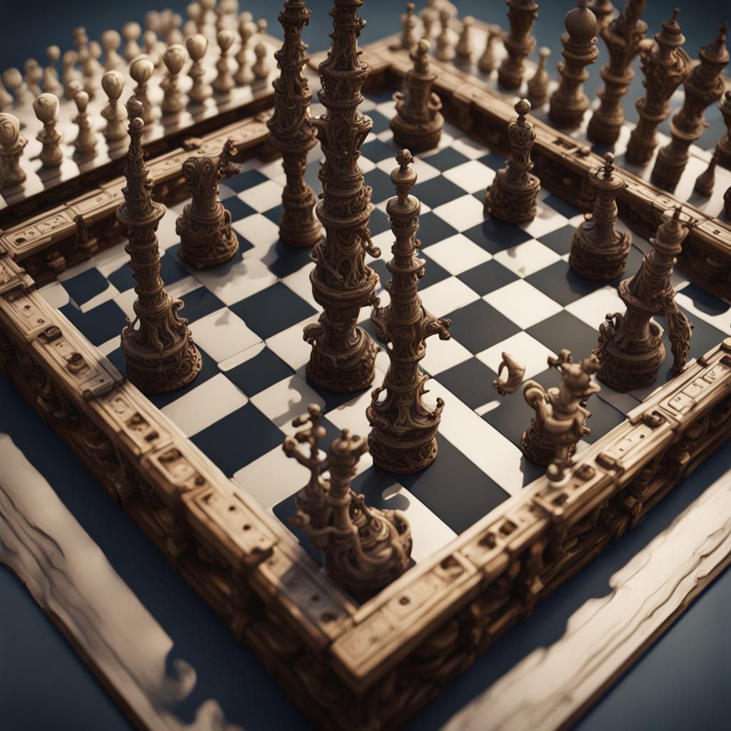 Fantastical Upside-Down Bone Chess Game
