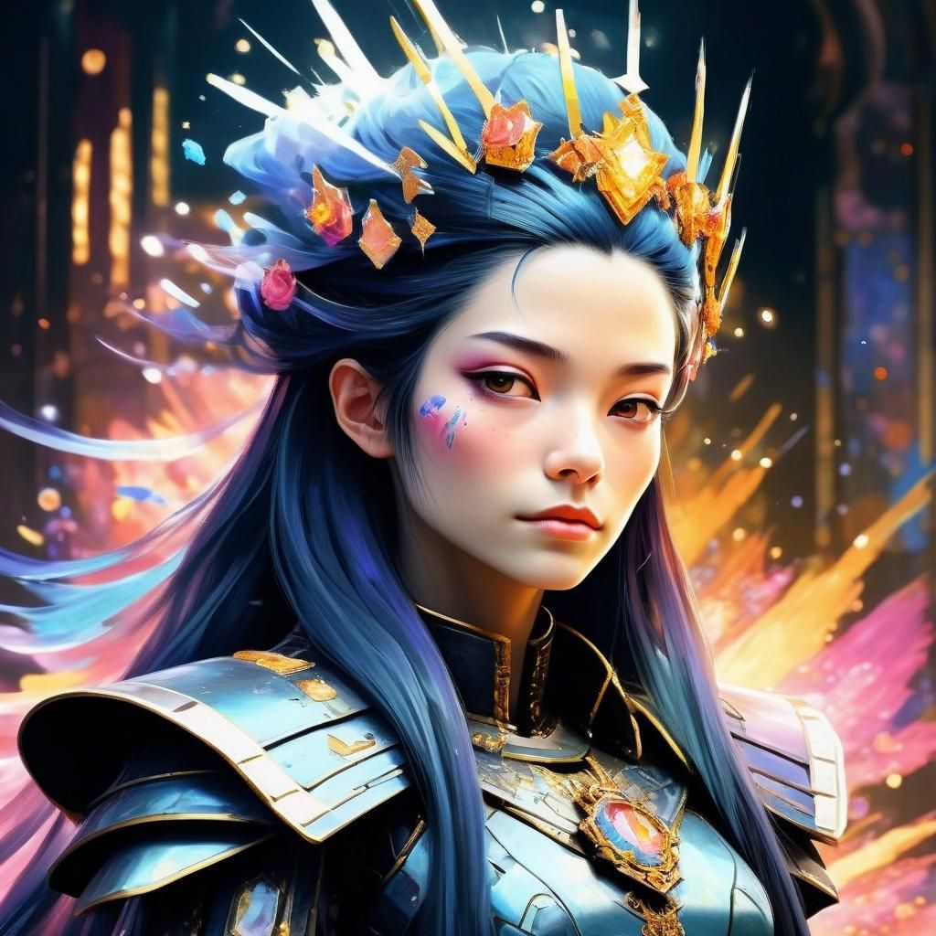 Futuristic Queen Concept Art in Art Nouveau Style