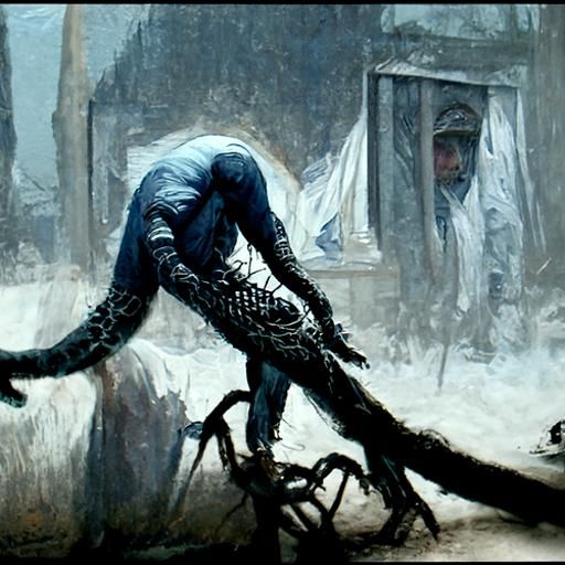 Horrific Hybrid Creature in Dark Fantasy Style