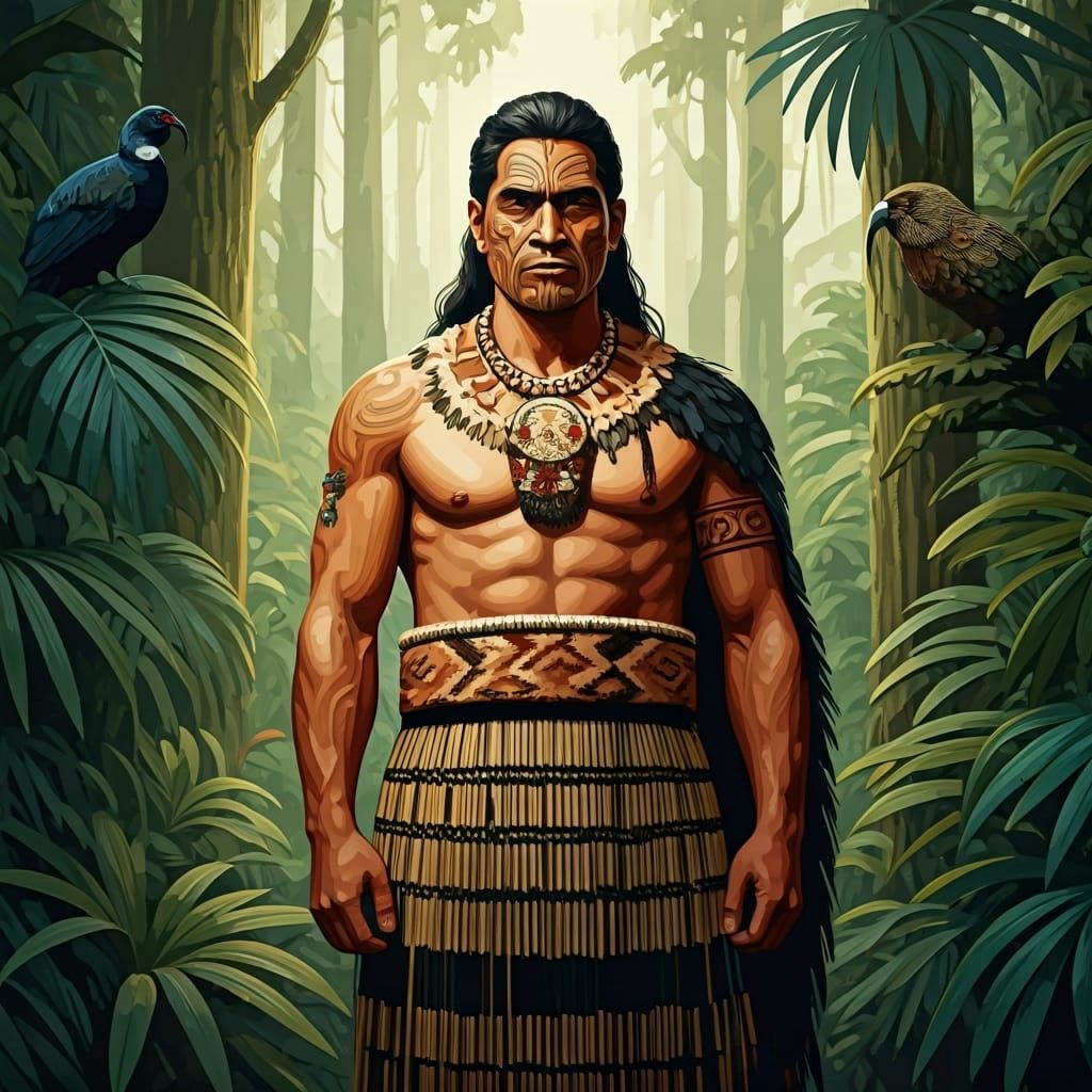 Tāne-mahuta is the Maori God of Forests and Birds.