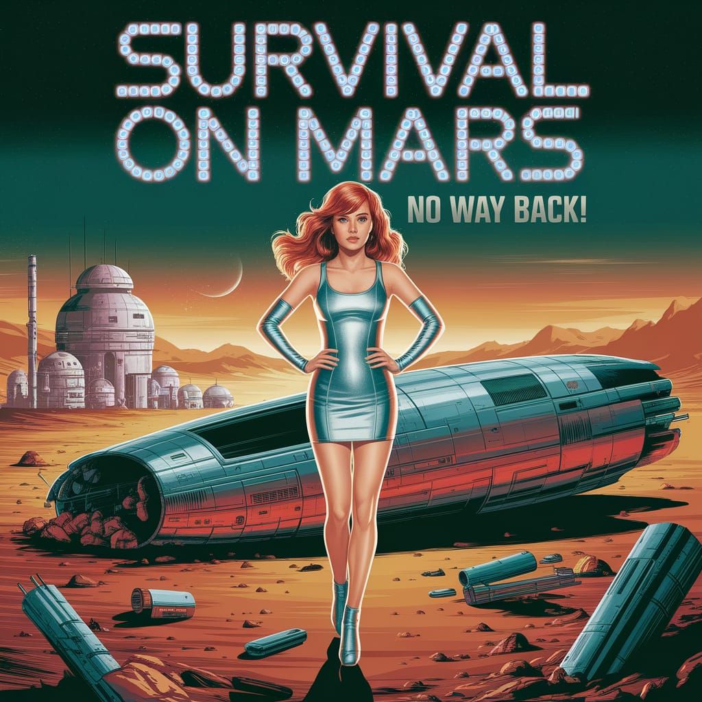 Stunning Martian Survivalist Woman in Futuristic Cosmic Illu...