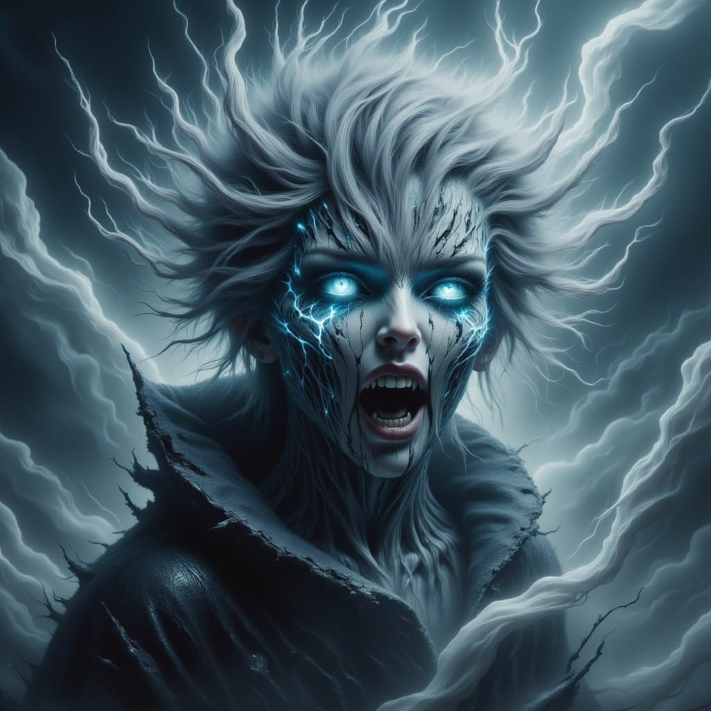 Ethereal Ghost Boy Dissolves in Smoky Spectral Aura