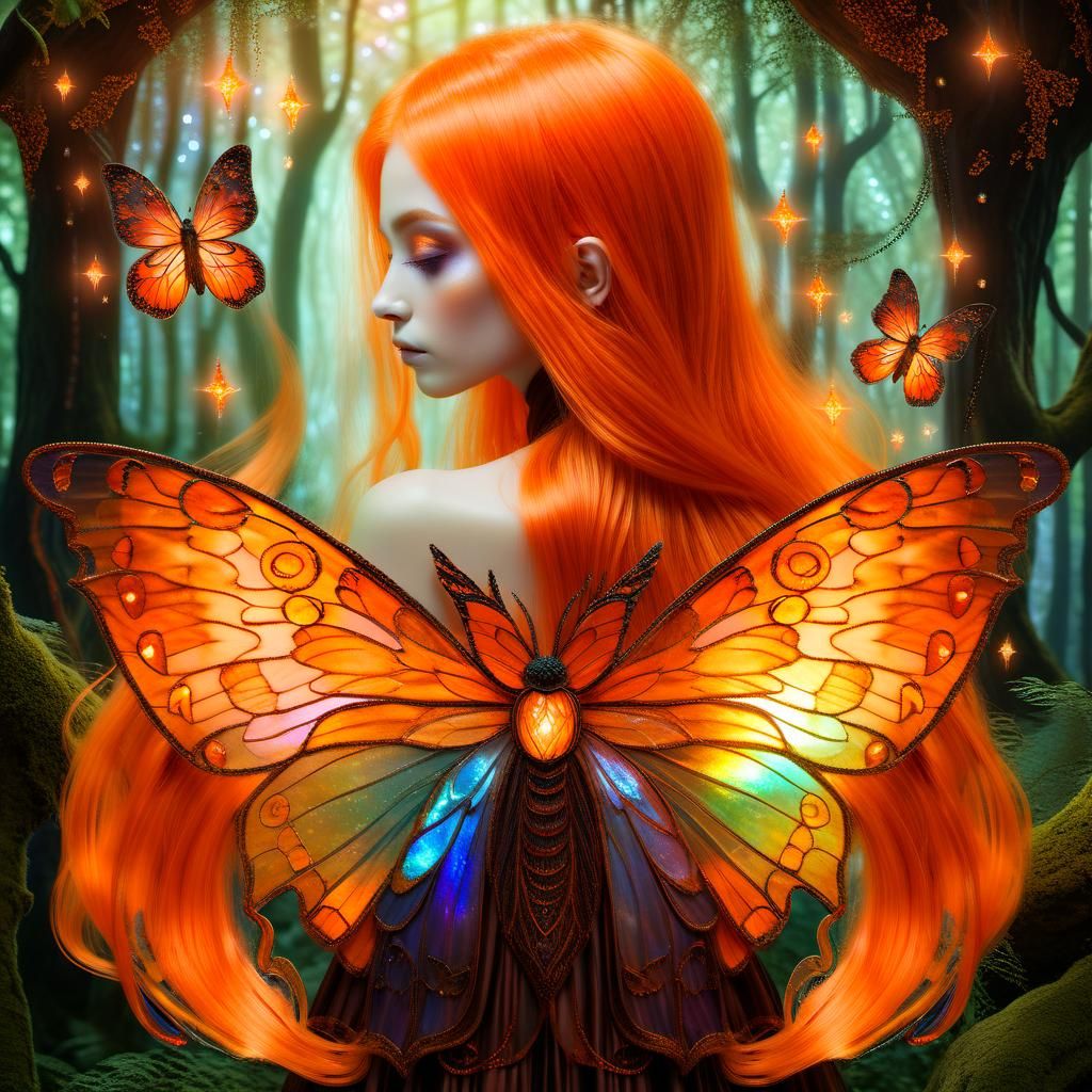 Enchanting Forest Fairy with Iridescent Hues