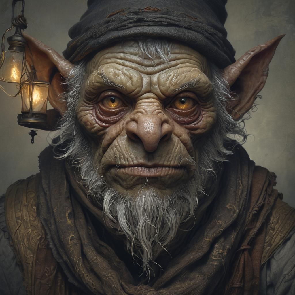 Goblin Thief Portrait in Doré Style