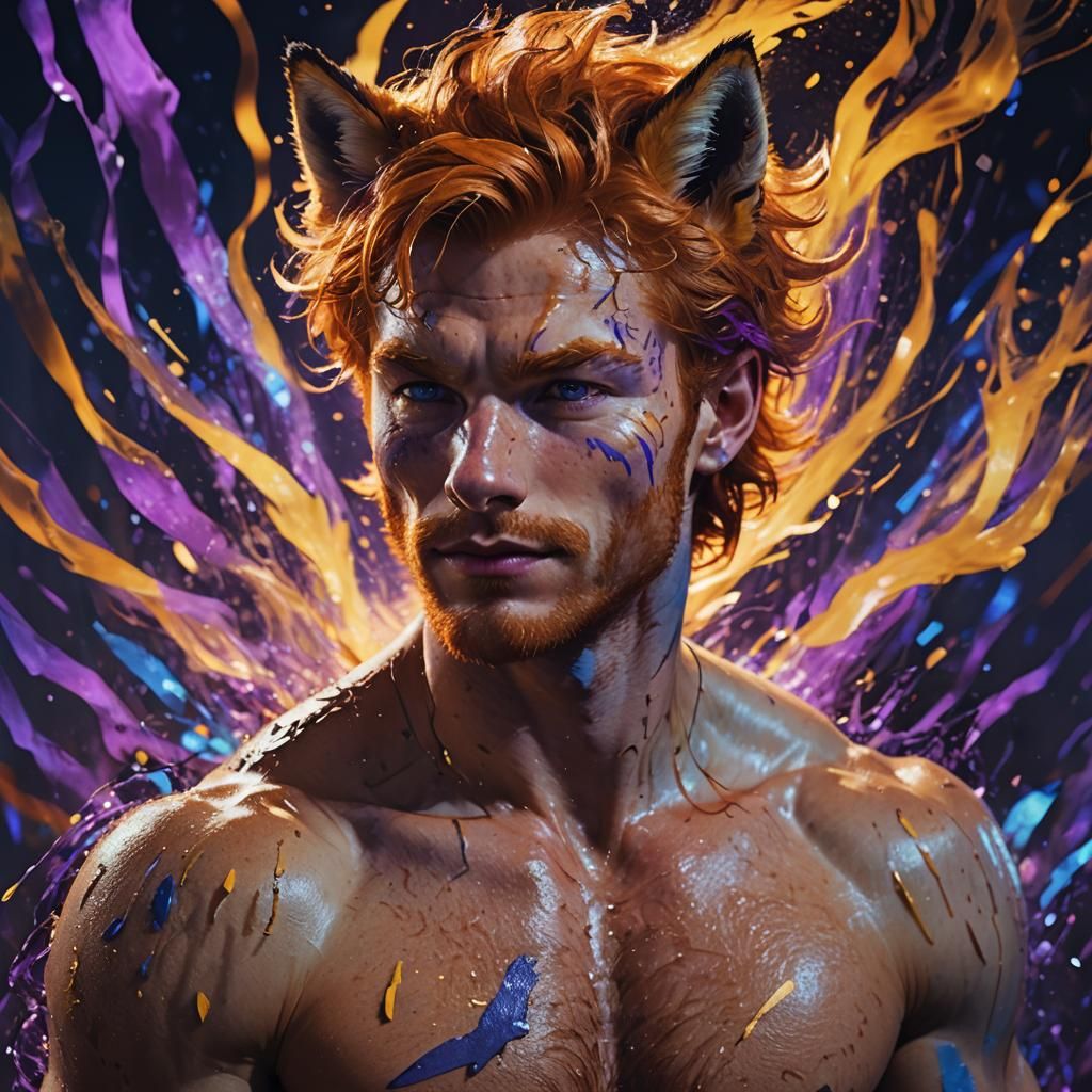 Fox-Eared Man in Dramatic Artstation Style