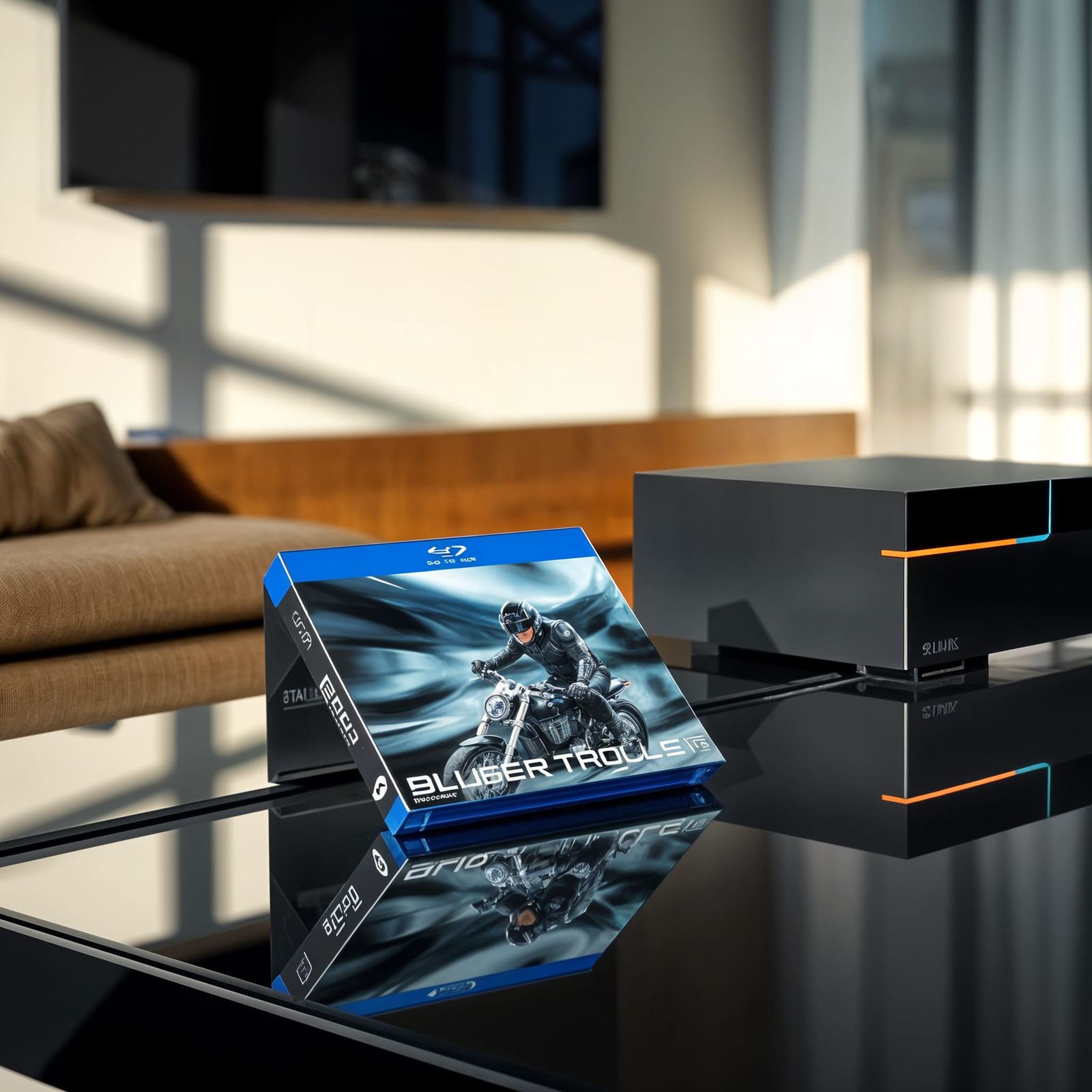 Motorcycle Racing Game Cover on Blue-Ray Box