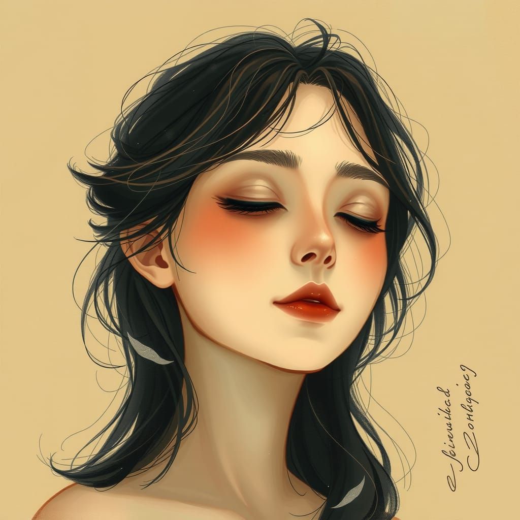 Serene Contemplation in Whimsical Hues