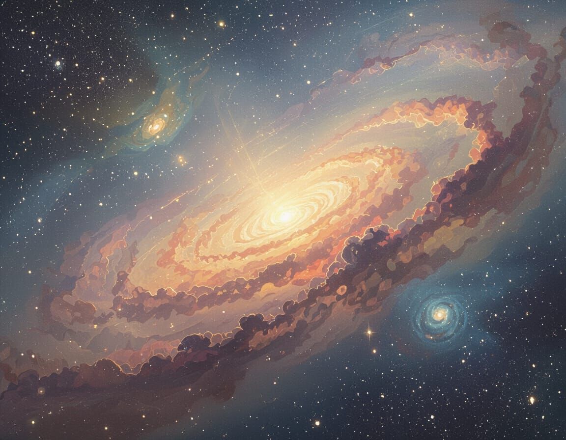 Cosmic Expanse: Starlit Nebulae in Dreamlike Impressionist S...