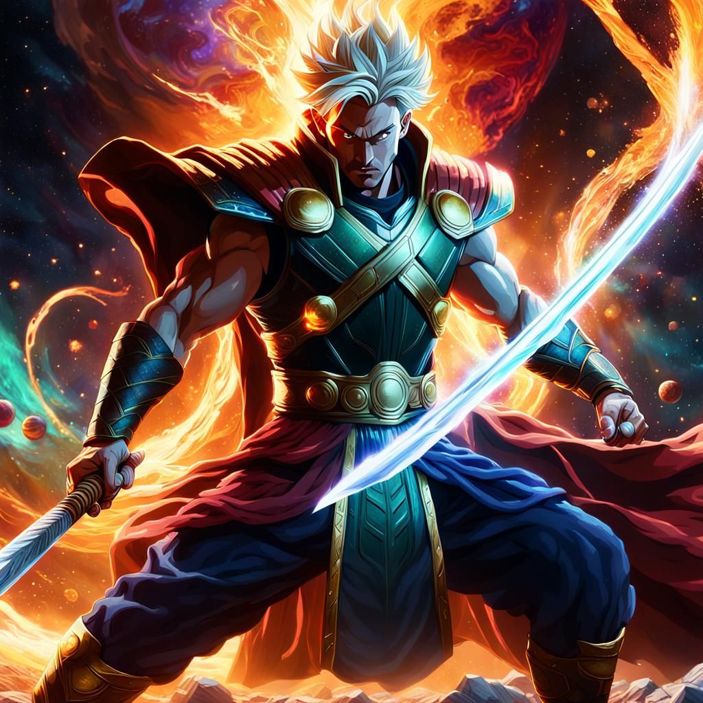Epic Sword Duel: Gohan vs Thor in Space