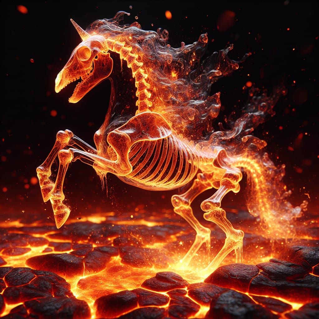 Fiery Lava Pegasus Emerges: A Macro Shot