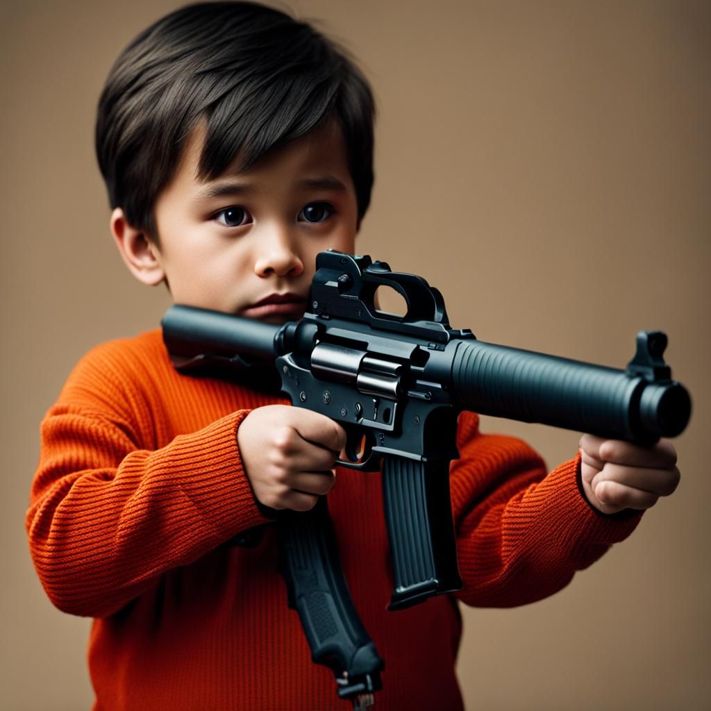 Young Boy Holding a Gun: A Controversial Image