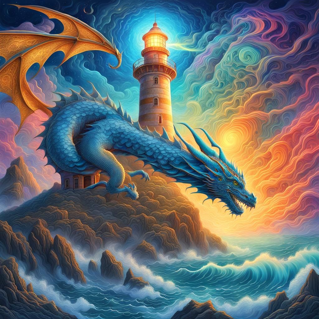 Dragon Flight: A Cosmic Astral Illustration