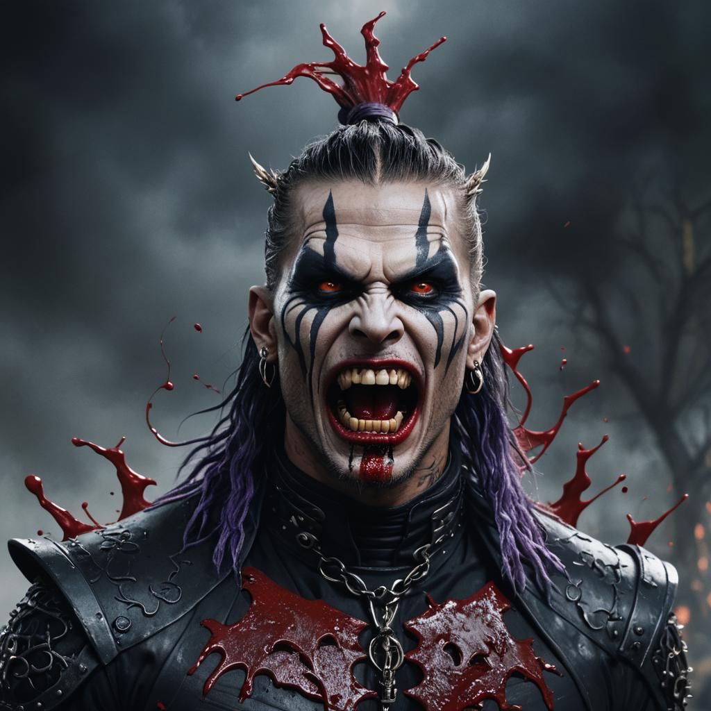 Vampire with Bloody Mouth: Detailed Fantasy Art